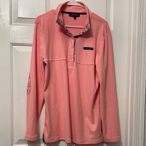 Vineyard Vines Coral Quarter-Zip Top